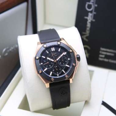 Jam Tangan Wanita Alexandre Christie AC 9601 Collection Original Garansi Resmi 1 Tahun ROSEGOLD BLAC