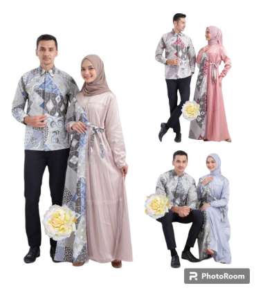 Couple Zalva Batik Soft Modern Couple Lebaran Couple Batik Kondangan Gamis Skin M