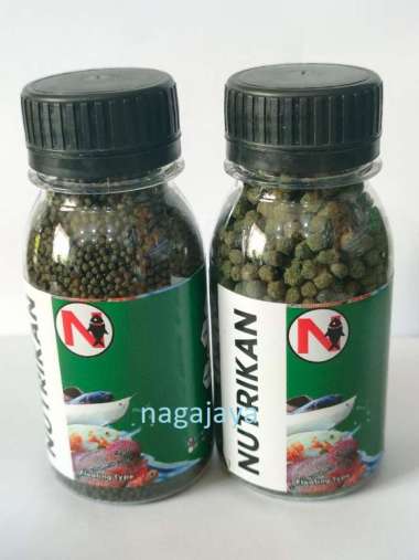 pakan pelet ikan koki chana lohan green spirulina cichild dll nutrikan size m (3mm)