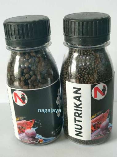 pakan pelet cupang black floating type koki dll ikan hias nutrikan size m (3mm)