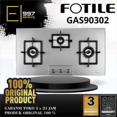 FOTILE Kompor Gas Tanam GAS 90302 / GAS90302 Stainless 3 Tungku - SIlver