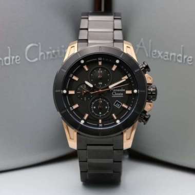 Jam Tangan Pria Alexandre Christie AC 6522 Rosegold Black Sporty Watch Original