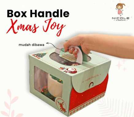 Cake Box Handle Xmas Joy / Kotak Kue Handle / Box Handle Christmas 22x22x16
