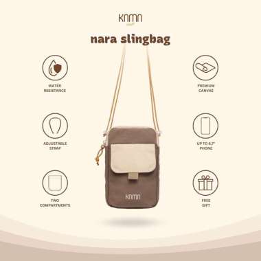 TAS HP Kama Nara Chestnut Sling Bag Kecil - Dompet Handphone Kasual Wanita Pria Anti Air