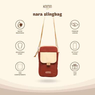 TAS HP Kama Nara Terracotta Sling Bag Kecil - Dompet Handphone Kasual Wanita Pria Anti Air