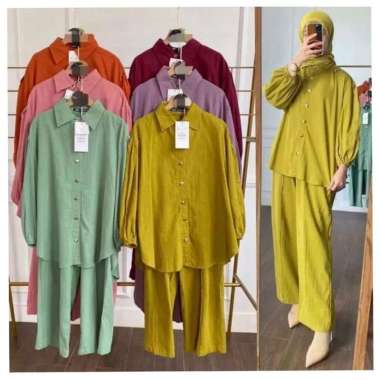 ZS NEW CLARA SET JUMBO OVERSIZE FIT TO XXXL CRINKLE AIRFLOW // ONE SET TANGAN BALON CLARA // SETCEL 