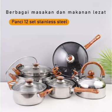 ZS TERMURAH Set Panci Masak Stainless Steel Satu Set Wajan Panci Murah ANTI LENGKET PANCI TG-6