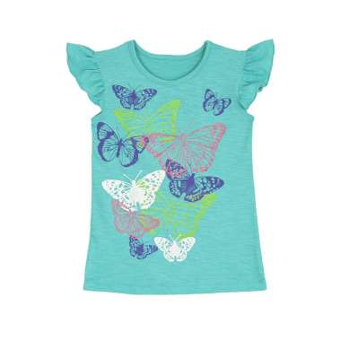 TORIO Basic T-Shirt Butterfly - Kaos Anak Perempuan 11-12 tahun