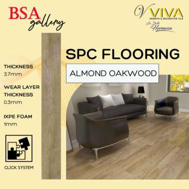 SPC VIVA 5MM ALMOND OAKWOOD CLICK SYSTEM / LANTAI KAYU VINYL
