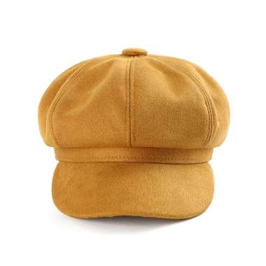 Verish Topi Baret Topi Gurita Topi Pelukis Versi Korea Wanita Pria Impor Kualitas Premium Kuning