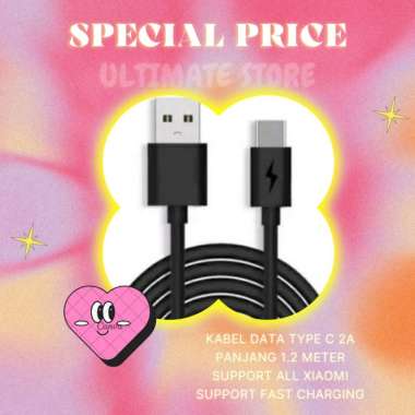 Xiaomi Kabel Data Type-C 2A Hitam [Original] TYPE C HITAM 1 METER