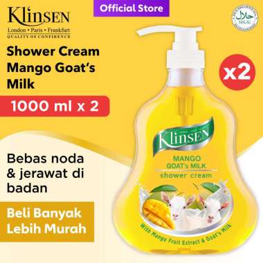 Sabun Mandi Cair Klinsen Shower Cream Mango Goat's Milk 1000 ml isi 2
