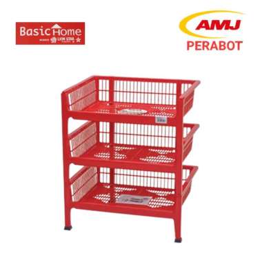 BASIC HOME Rak Bumbu Dapur Susun 3 Kayu Manis