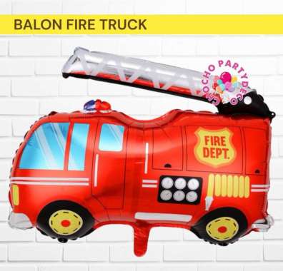 Balon FIRE TRUCK / Balon Foil Pemadam Kebakaran Mini Fire Truck