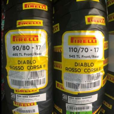 Paket Ban Pirelli Diablo Rosso Corsa 2 size 90/80 - 17 dan 110/70 - 17 Multivariasi