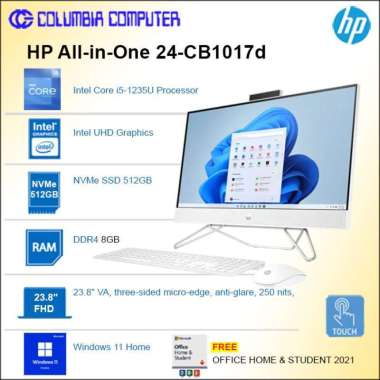 HP All-in-One 24-CB1017d i5-1235U 8GB 512GB 23.8FHD Win11+OHS Touch Starry white