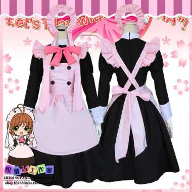 Verish CC-182 kostum classic maid cardcaptor sakura pink cosplay costume uniform