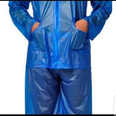 Jas Hujan Stelan Celana JC Hemat dewasa waterproof Merek Gajah Elephant biru