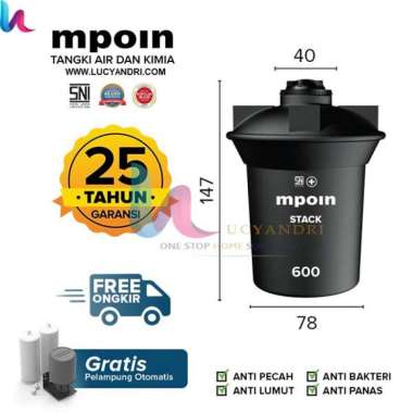 Tangki Air MPOIN PLUS 600 Stack Toren Tandon 600 Liter