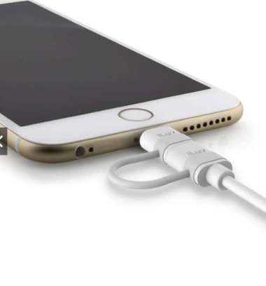 [NEW] ILUV 2-in-1 Sync/Charge Cable Lightning & Micro USB MFI Certified White
