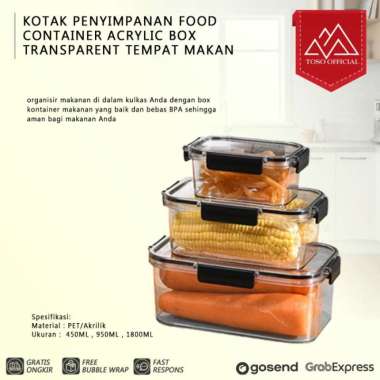 KOTAK PENYIMPANAN MAKANAN KULKAS KEDAP UDARA FOOD KONTAINER BOX 1800ML