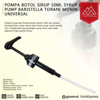 POMPA BOTOL SIRUP 10ML SYRUP PUMP BARISTELLA TORANI MONIN UNIVERSAL
