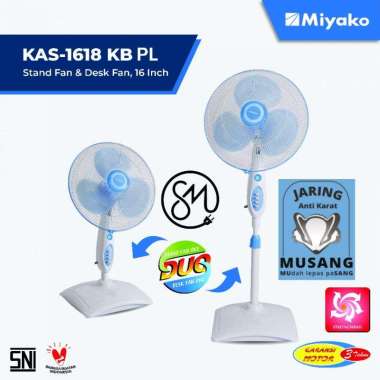 Kipas Angin Miyako KAS-1618 KB PL 1618KB Berdiri 16 inch inc Grill Besi