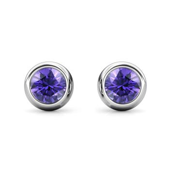 Birth Stone Moon Earrings - Anting Crystal by Her Jewellery - AMETHYST