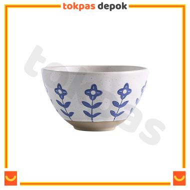 Peralatan Makan Keramik Motif Bunga / Piring Gleas Mangkok Keramik Hand Made Cantik Kiyomi Mangkok