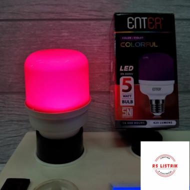 Bohlam LED Warna 5 Watt / Lampu Warna Warni ENTER Ungu