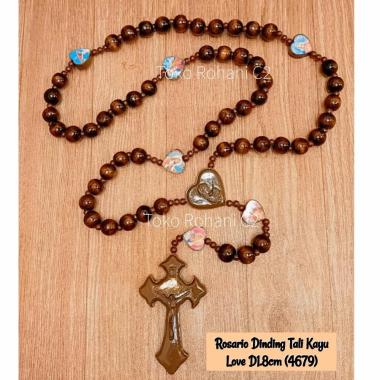 Rosario Dinding Tali Kayu Love D1.8cm - Rosario Dinding