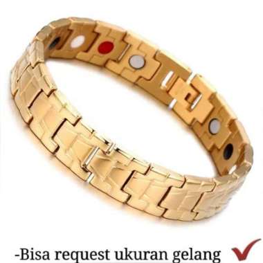 Gelang magnet kesehatan Gold stainless steel gelang magnetik emas pria