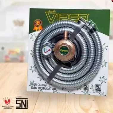 Selang Gas Paket 1.8m VIPER Selang Kompor Gas + Regulator Meter