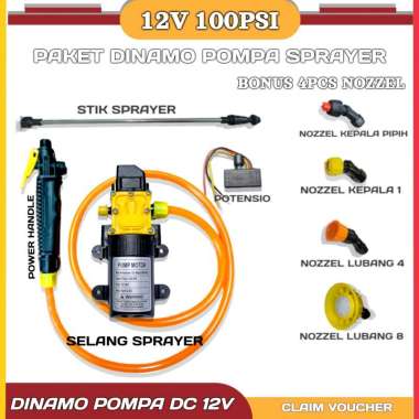 PAKET DINAMO SPRAYER ELEKTRIK/POTENSIO/NOZZEL/SELANG SPRAYER/ALAT SPRAYER PERTANIAN