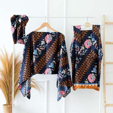 ONESET KAFTAN ROK LILIT ATASAN LENGAN KALONG KAFTAN LEBARAN KONDANGAN BATIK MODERN SETELAN KAFTAN JU