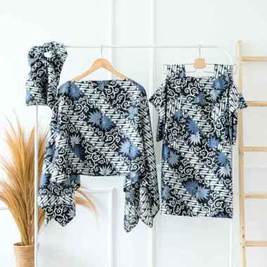 ONESET KAFTAN ROK LILIT ATASAN LENGAN KALONG KAFTAN LEBARAN KONDANGAN BATIK MODERN SETELAN KAFTAN JU