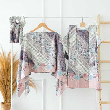 ONESET KAFTAN ROK LILIT ATASAN LENGAN KALONG KAFTAN LEBARAN KONDANGAN BATIK MODERN SETELAN KAFTAN JU