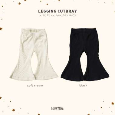 BOHOPANNA - CUTBRAY LEGGING PANTS - MONOCROM - Celana Panjang Anak 4 tahun SOFT CREAM