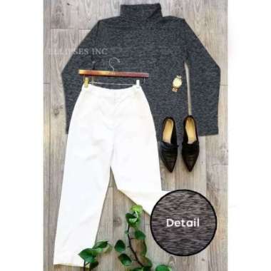 ELLIPSESINC Turtle Neck Long Sleeve Top / Atasan Kerah Tinggi / Hight Neck Top L ABU TUA