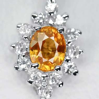 PSP-001 Pendant Liontin Perak Yellow Sapphire Safir Kuning (Yakut) Oval Songea Natural Total 0.80 gr
