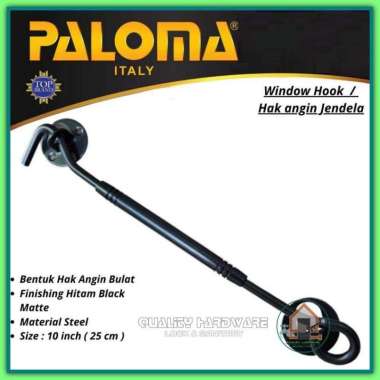 Penahan Jendela Rumah Paloma QHWHP 520 - 10" inch Type Bulat Steel Hitam Penyangga Jendela Murah Ber