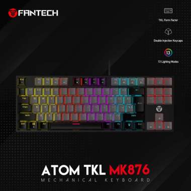 Keyboard Gaming Fantech MK876 MK-876 ATOM TKL RGB Gaming Mechanical Keyboard Original Garansi Resmi 