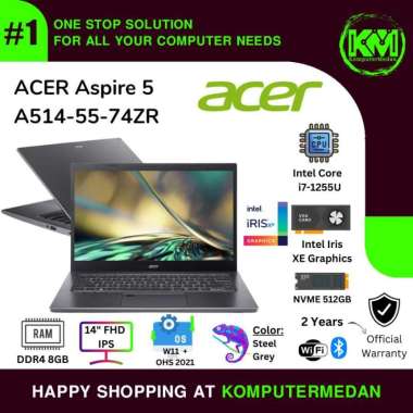 Laptop ACER Aspire 5 A514-55-74ZR i7-1255U 8GB SSD 512GB IRIS XE W11 LAPTOP