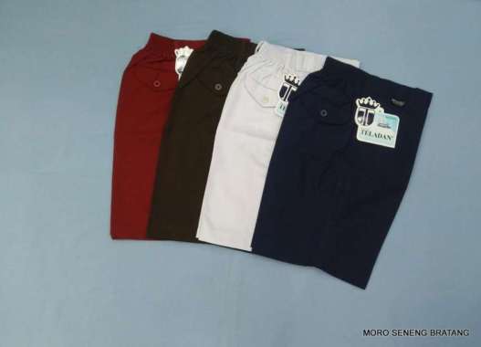 Bawahan seragam TELADAN celana pendek Merah - Putih - Coklat - Dongker 9