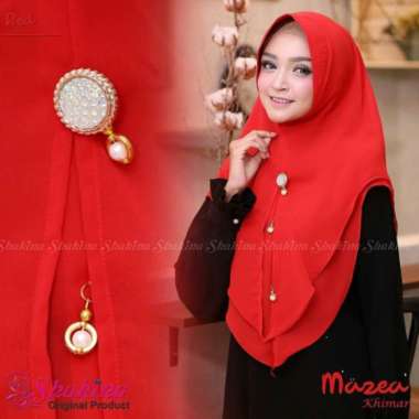 Jilbab Hijab Khimar Carrisa Mazea Swarovsky Ceruty Babydoll MERAH