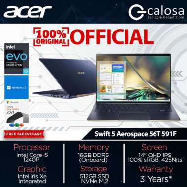 ACER SWIFT 5 AEROSPACE SF514-56T-591F EVO I5 1240P 16GB 512GB 14" W11