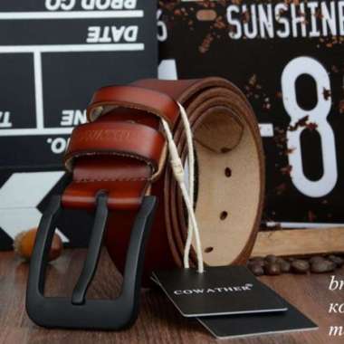 COWATHER XF010 Waist Belt Ikat Pinggang Pria Kulit Sapi Asli 130cm 130 cm Light Brown Light Brown