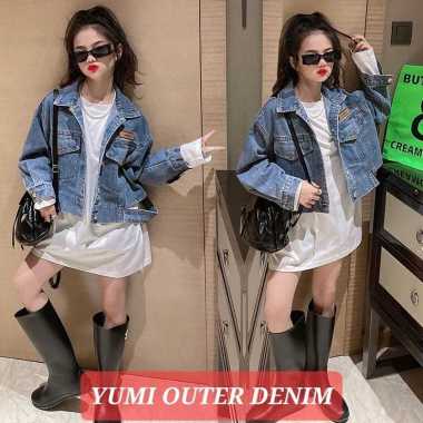 BAJUKIDDIE YUMI OUTER DENIM JAKET JEANS ANAK REMAJA CEWEK KOREA KPOP 130