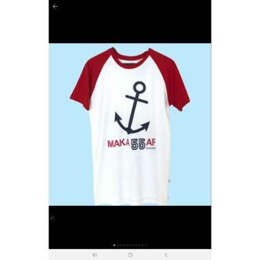 Tshirt Motif Jangkar Khas Makassar Merah L