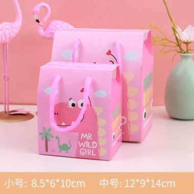 Paper Bag/Goodie Bag/Box Tenteng Anak Dino Boy Girl Hadiah Hampers Lebaran Anak Souvenir Ulang Tahun